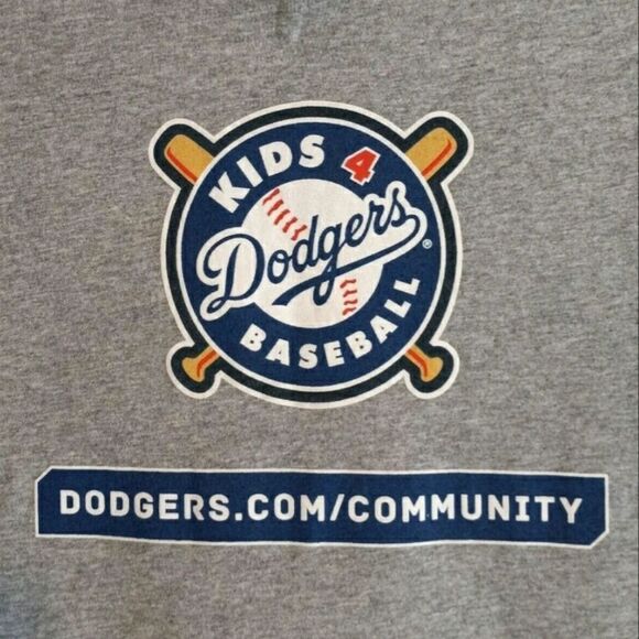 New Los Angeles Let's Go Dodgers Men's Gray Short Sleeve MLB Baseball Shirt M - Picture 5 of 7
